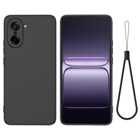 Силиконовый чехол Solid Color Liquid Silicone на OnePlus Nord CE5/Ace 5 Racing - черный