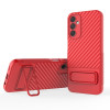Противоударный чехол Texture Wavy для Samsung Galaxy M14 5G - красный