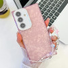 Противоударный чехол Plating Glitter Texture Chain для Samsung Galaxy S25+ 5G - Pink Shell Pattern
