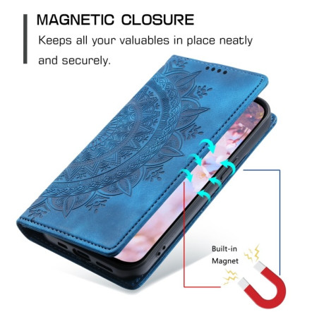 Чехол-книжка Totem Embossed Magnetic Leather для Xiaomi 14 Pro - синий