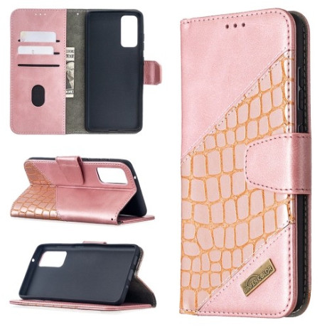 Чохол-книжка Matching Color Crocodile Texture Samsung Galaxy S20 FE - рожевий