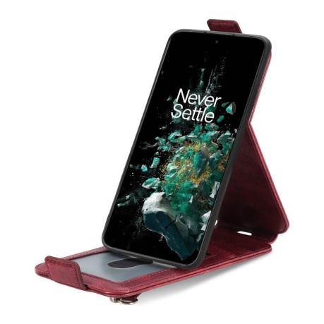 Флип-чехол Zipper Wallet Vertical для OnePlus 10T - красный