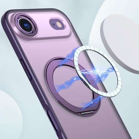 Чехол kalebol с MagSafe и подставкой 360 Metal Ring Holder на iPhone Air - фиолетовый