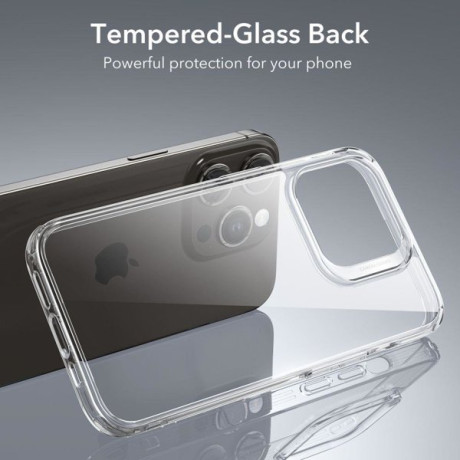 Стеклянный чехол ESR Ice Shield Series для iPhone 15 Pro - Clear