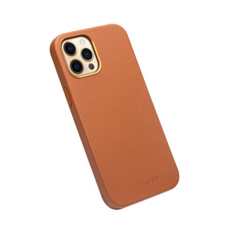 Кожаный чехол QIALINO Nappa Leather Case (with MagSafe Support) для iPhone 12 Pro Max - коричневый