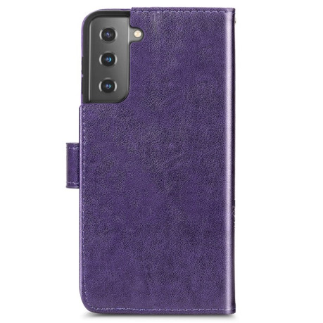 Чохол-книжка Four-leaf Clasp Embossed Buckle Samsung Galaxy S22 Plus 5G - фіолетовий