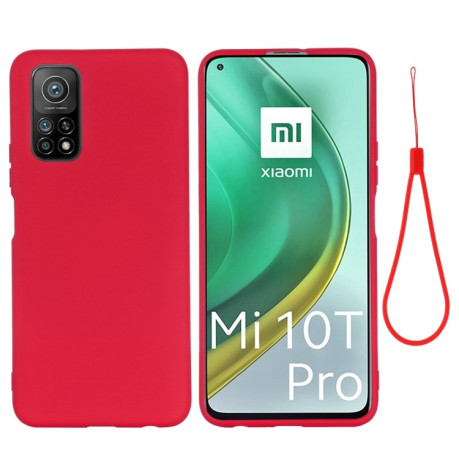 Силиконовый чехол Solid Color Liquid Silicone на Xiaomi Mi 10T / 10T Pro - красный
