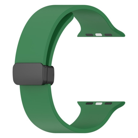 Силіконовий ремінець Magnetic Black Buckle Smooth для Apple Watch Series 8/7 41mm / 40mm / 38mm - темно-зелений