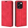 Чехол-книжка в стиле Retro мягкое покрытие Skin Feel деловой дизайн для OPPO Reno15 F 5G — красный