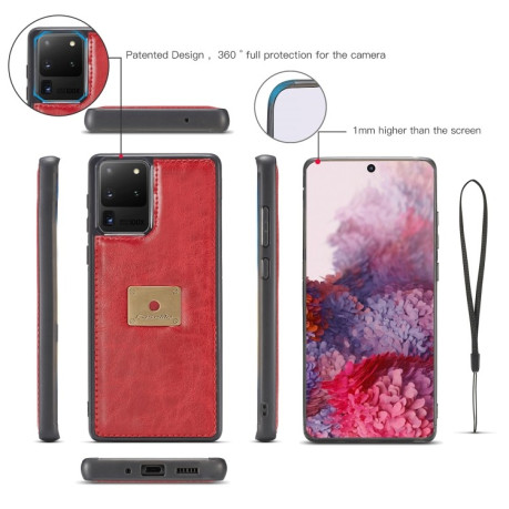 Шкіряний чохол-книга CaseMe на Samsung Galaxy S20 Ultra Crazy Horse Texture - червоний