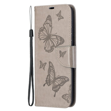 Чехол-книжка Butterflies Pattern на Samsung Galaxy S21 Plus - серый