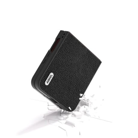Чохол ABEEL Genuine Leather Luxury для Motorola Razr 60 Ultra - чорний