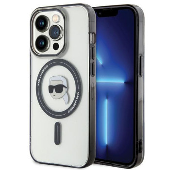 Оригинальный чехол Karl Lagerfeld IML Choupette MagSafe для iPhone 15 Pro Max - серый (KLHMP15XHKHNOTK)