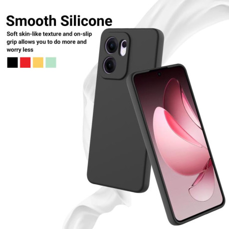 Силиконовый чехол Solid Color Liquid Silicone на OPPO Reno13 F /Reno13 FS - черный