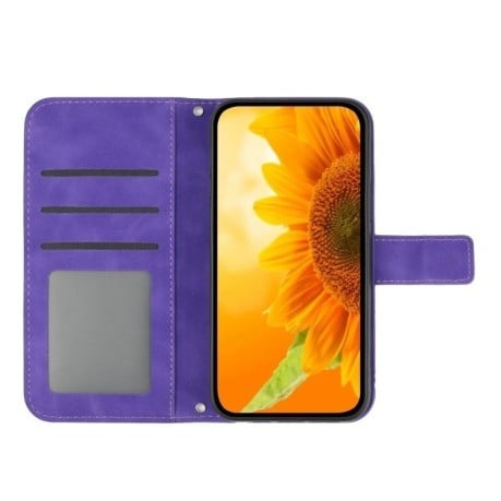 Чехол-книжка Skin Feel Sun Flower для OPPO Reno11 F 5G/F25 Pro 5G - фиолетовый