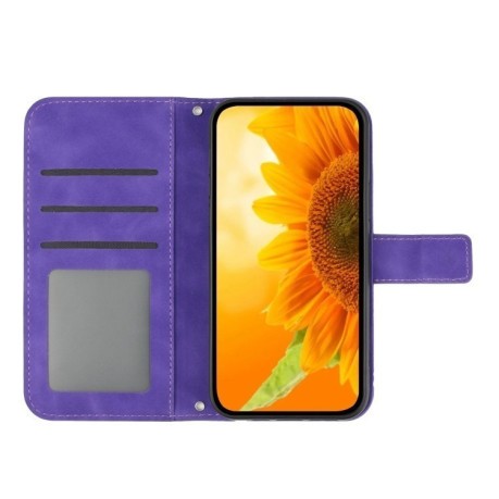 Чехол-книжка Skin Feel Sun Flower для Realme C63 5G - фиолетовый