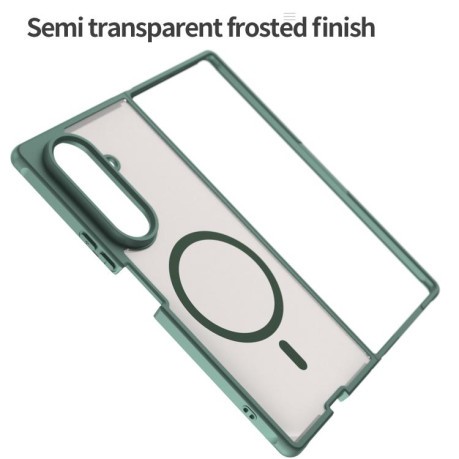 Протиударний чохол Fan Dun Series TPU Hybrid PC Frosted MagSafe для Samsung Galaxy Fold 7 5G - зелений