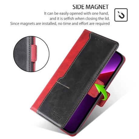 Чехол-книжка Contrast Color для OnePlus Ace 3V 5G - Red + Black