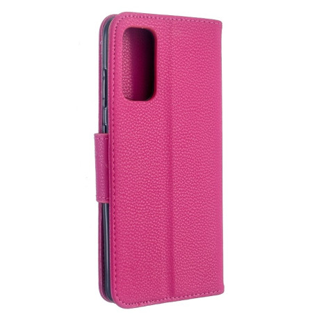 Чохол-книжка Litchi Texture Pure Color на Samsung Galaxy S20- пурпурно-червоний