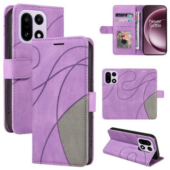 Чехол-книжка CaseNeo Splicing Dual Magnetic Buckle Leather на OnePlus 15 — фиолетовый