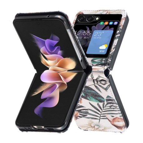 Чохол-книжка Colored Drawing Pattern Invisible Samsung Galaxy Flip 5 - Red Leaves