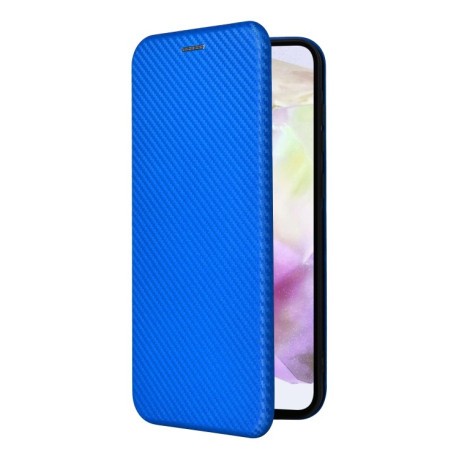 Чехол-книжка Carbon Fiber Texture на Samsung Galaxy A36 - синий