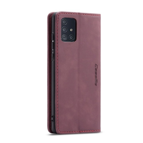Кожаный чехол CaseMe-013 Multifunctional на Samsung Galaxy А71 - винно-красный