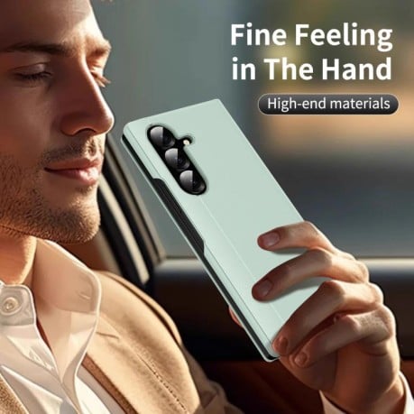 Чехол-книжка Smart View Window Leather на Samsung Galaxy Fold 7 5G - зеленый