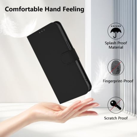 Чохол-книжка з м'яким покриттям (Skin Feel) з шнурком для Infinix Note 60 5G / Note 60 Pro 5G — чорний