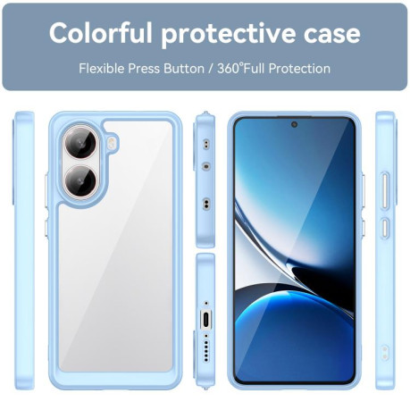 Противоударный чехол Colorful Acrylic Series для Xiaomi Poco X7 Pro - синий