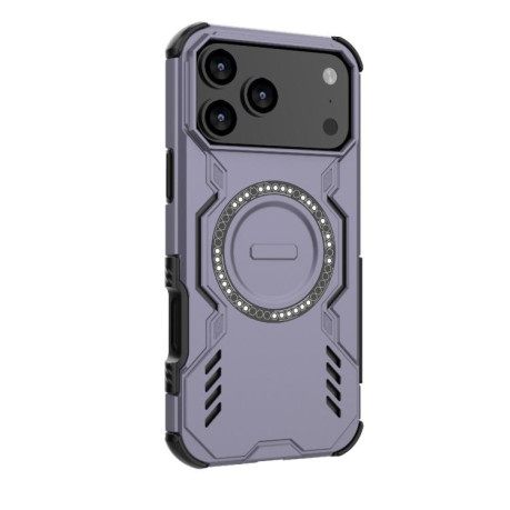 Противоударный чехол Butterfly Armor MagSafe Magnetic Ring Shockproo для iPhone 17 Pro Max - фиолетовый