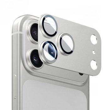 Металлическая защита линз камеры Kalebol с антибликовым покрытием на iPhone 18 Pro — серебристая