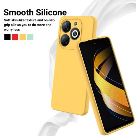 Силиконовый чехол Solid Color Liquid Silicone на Infinix Smart 8 HD / Smart 8 Pro - желтый