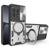 Чохол протиударний CD Texture Sliding Camshield Magnetic Holder на OnePlus 12R 5G - сріблястий