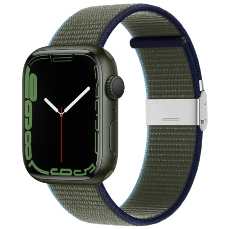 Ремешок Metal Buckle Nylon Strap для Apple Watch Ultra 49mm /45mm /44mm /42mm - темно-зеленый
