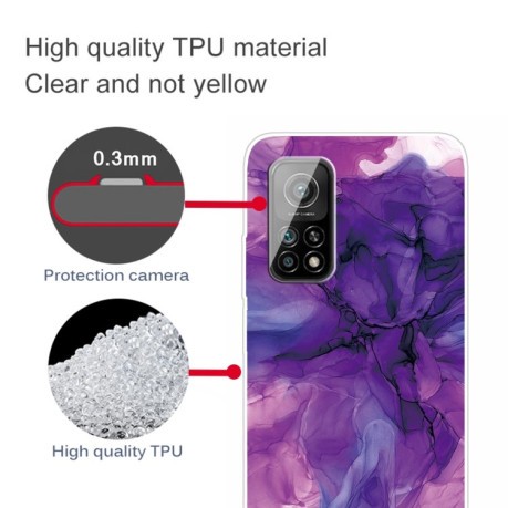 Противоударный чехол Marble Pattern для Xiaomi Mi 10T / 10T Pro - Abstract Purple
