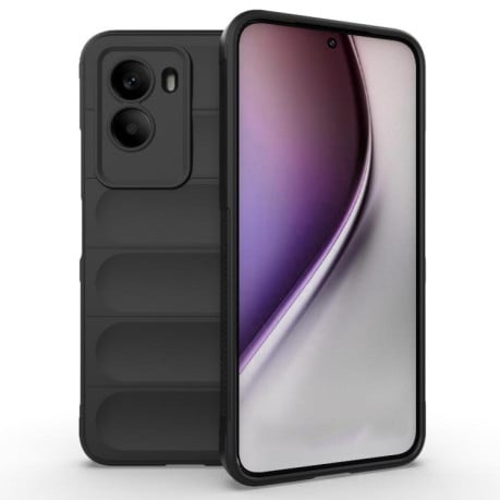 Силиконовый чехол Magic Flannel на Xiaomi Poco M7 4G 169mm - черный