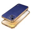Чехол SULADA Litchi Texture Leather на iPhone 15 Plus - синий