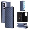Чехол-книжка Cubic Grid с фактурой Calf на Realme C100 4G / C100i 4G / C100x 4G — синий