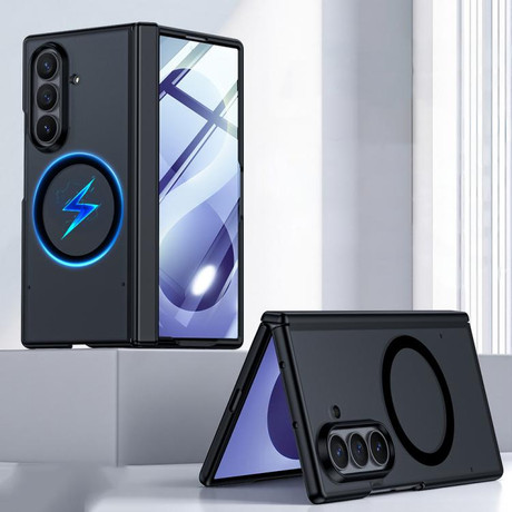 Напівпрозорий магнітний чохол Escase з плівкою на Samsung Galaxy Fold8 Ultra 5G — чорний