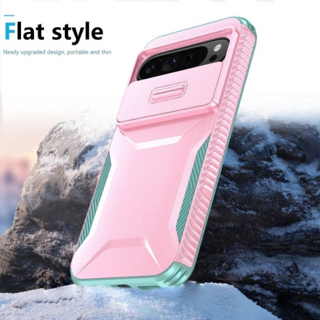 Протиударний чохол Sliding Camshield для Google Pixel 9 Pro XL - Pink + Grey Green
