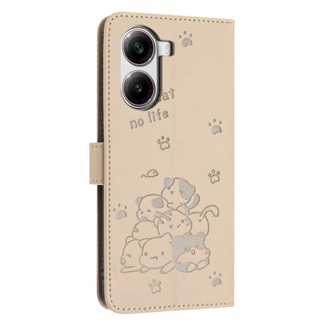 Чохол-книжка Diamond Embossed Skin Feel для Xiaomi Poco X7 Pro - бежевий