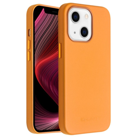 Шкіряний чохол QIALINO Nappa Leather Case (з MagSafe Support) для iPhone 13 mini - помаранчевий