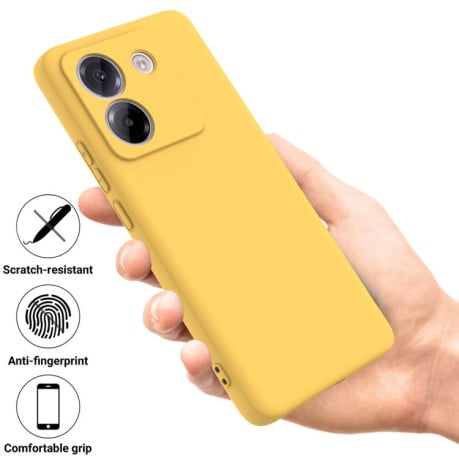 Силіконовий чохол Solid Color Liquid Silicone на Xiaomi Poco M7 Pro 5G - жовтий