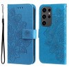 Чехол-книжка 7-petal Flowers Embossing для Samsung Galaxy S24 Ultra 5G - синий