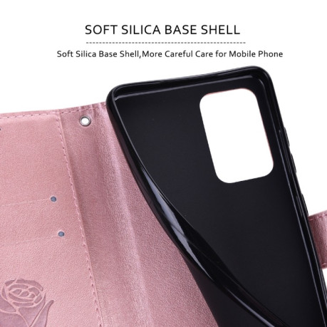 Чехол-книжка Rose Embossed для  Samsung Galaxy A03 Core - розовое золото
