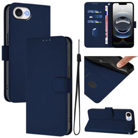 Чехол-книжка Skin Feel S-type для iPhone 16e - синий