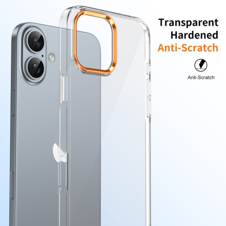 Протиударний чохол Ice Feel HD Transparent PC Full Coverage для iPhone 16 Plus - помаранчевий