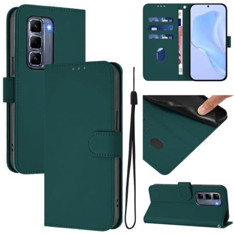 Чехол-книжка Skin Feel Solid Color Leather для Infinix Hot 50 Pro+ - зеленый