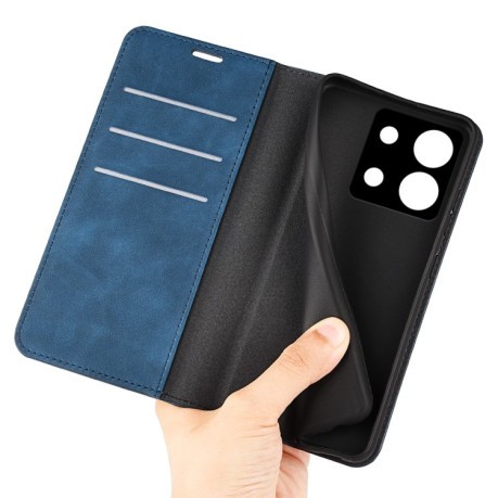 Чехол-книжка Retro Skin Feel Business Magnetic на Xiaomi Redmi Note 13 5G - синий